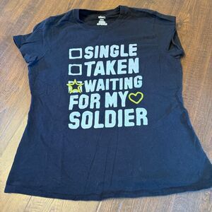 Single Taken Waiting for My Soldier Graphic Tee | Women’s Medium